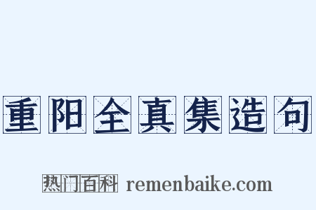 重阳全真集造句是什么意思的图片